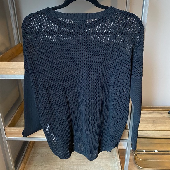 Black top shop sweater with mesh style detailing - Picture 4 of 4